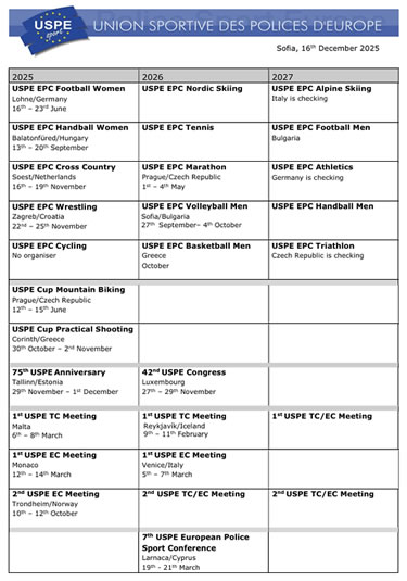 USPE-Wettkampfkalender