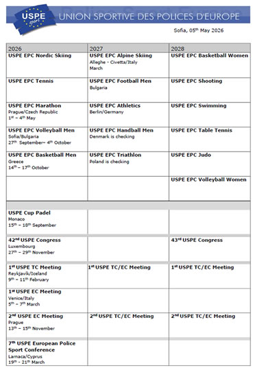 USPE-Wettkampfkalender