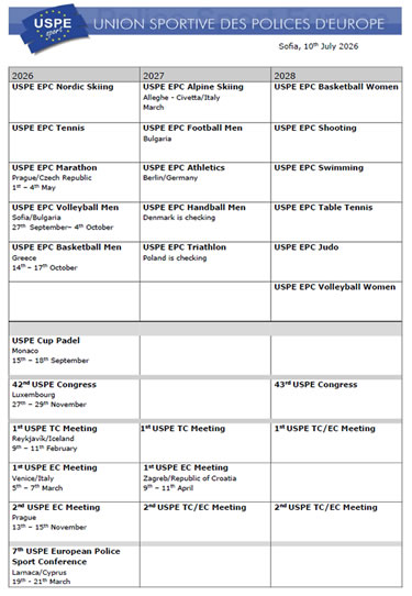 USPE-Wettkampfkalender
